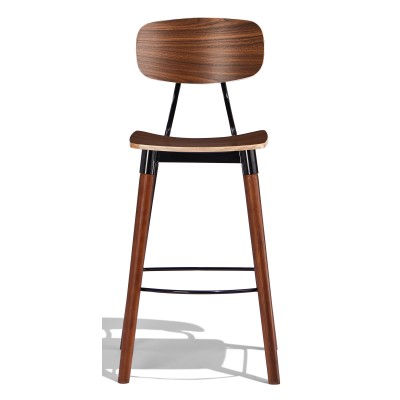 Copine industrial stool in walnut wood