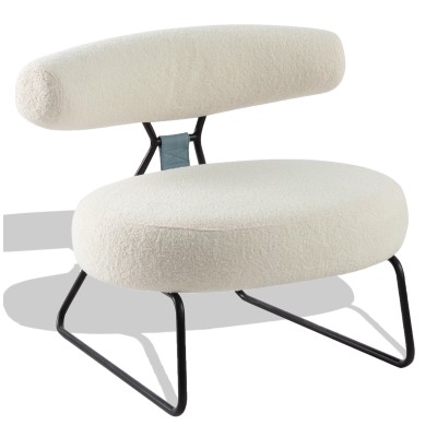 Minimalistische fauteuil Oxford bekleed met bouclé