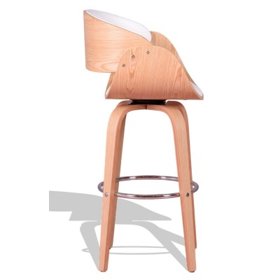 Tabouret Burrow en bois d'érable et coussin en similicuir