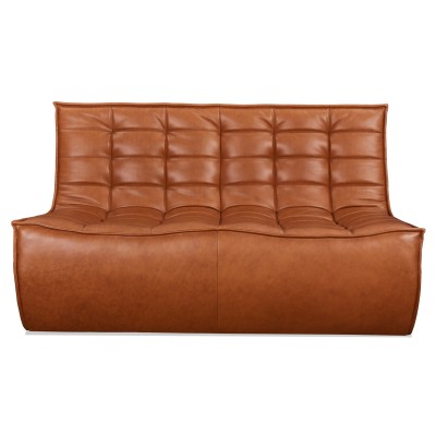 Lion 2-seater sofa puff in wax leather