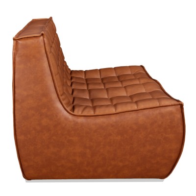 Lion 2-seater sofa puff in wax leather