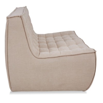 Lion 2-seater puff sofa in suede fabric