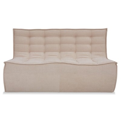 Lion 2-seater puff sofa in suede fabric