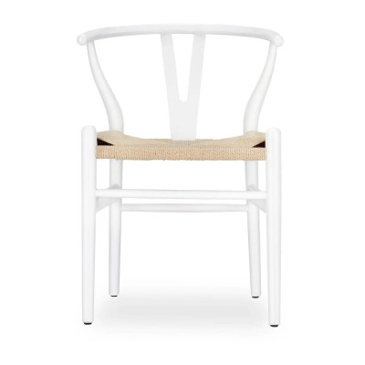 Réplique de la chaise Wishbone en bois coloré par Hans J.Wegner