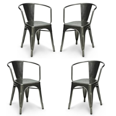 PACK 4 BISTRO ARMS CHAIRS