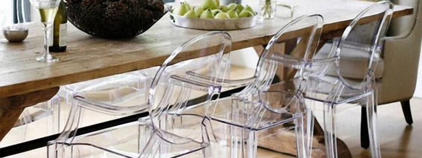 Transparent designer chair replicas